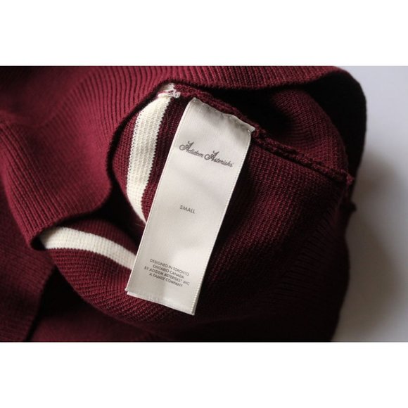 Adidem Asterisks High Twist French Knit Sweaters Burgundy Cream Size Small - Picture 7 of 8